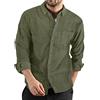 DAIFINEY Camicia da uomo autunno inverno in velluto a coste casual a maniche lunghe tinta unita abbottonata camicie leggere camicia flanella uomo, verde militare, S