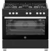 La Germania Cucina a Gas 5 Fuochi con Forno Elettrico Multifunzione Larghezza x Profondità 90x60 cm colore Nero - SE965ENE/24