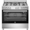 La Germania Cucina a Gas 5 Fuochi con Forno Elettrico Ventilato Larghezza x Profondità 90x60 cm colore Inox - SE965EX24