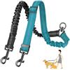 OUDQFCJ Guinzaglio doppio per cani, senza grovigli, nessun aggrovigliamento, girevole a 360°, fissaggio del cavo riflettente, moschettone, per cani di piccola taglia media e grande taglia (Nero+Blu)