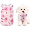 DIELOVEHUA Maglietta per Cani, Maglietta Estiva per Cani di Piccola Taglia, Traspiranti Canotta Summer Canottiera, con Simpatica Stampa di Fragole, per Piccola Canis Gatti Animali, Rosa XL