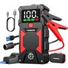 FNNEMGE Avviatore Batteria Auto, 6000A Avviatore Emergenza per Auto(Adatto a Tutti i Veicoli a Benzina o 10,0L Diesel), con di Uscita USB, Luce LED, Schermo Grande HD, Adattatore di uscita EC-5.
