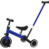 LANTUS Triciclo Bambini, Triciclo Bimba e Bimbo con Maniglione ad Altezza Regolabile, Max 25 kg, Giochi per Bambini 18 Mesi, 2-5 Anni, Ruote Silenziose, Asta di Spinta-3 in 1 (blu)