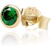 NKlaus Singolo 5,0mm 333 Oro giallo 8 Carati Orecchini a perno Cristallo Zirconia Smeraldo Farfalla Chiusura Signore Ragazze 3390