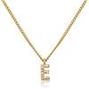 GD GOOD.designs Catena di lettere d'oro da donna I Collana placcata in oro 18 carati con iniziali in zirconi I Catena di lettere d'oro in acciaio inossidabile (E)