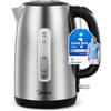 Midea Bollitore MKE17M1ADS in acciaio inox, 1,7 l, senza BPA, funzione di cottura a pressione, 2200 W, manico isolato con indicatore del livello dell'acqua, indicatore LED, protezione contro il