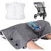 Yimomoyi Guanti Passeggino Scaldamani, Scaldamani Passeggino Manicotto con Interno in Pile Proteggi-mani, Guanti per Passeggino con Tasca Trasparente per Cellulare, Guanti da Passeggino (Grigio)