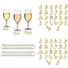 TINGWEN 102 Pezzi Identificatore del bicchiere di vino Segna Bicchieri Calici Segna per Bicchieri di Vino Pennarello di vetro riutilizzabile DIY 26 lettere Per Adatto feste con bicchieri di vino bar matrimoni