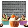 UTEFIF Stampi in silicone per Halloween, 70 cavità, mini teschio, per gomma, caramelle, cioccolato, gelatina, biscotti fai da te (teschio di torta)