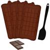 LEEWYOU Stampo Cioccolato in Silicone,Stampi per di Cioccolato con Linee Separatrici,Tavolette di Cioccolato fai da te,Stampo Cioccolato per Cioccolato Fondente,Torte,Cubetti di Ghiaccio,Praline