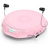 Gueray Lettore CD Portatile Hifi con display stereo cd Lettore CD con cuffie Supporto PROG ASP Funzione di memoria Funzione di ripetizione Effetto sonoro rosa