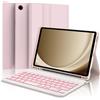 WAVATA Tastiera per Samsung Galaxy Tab A9 2023 8.7 con Retroilluminata, Custodia Tastiera per Samsung Tab A9 Magnetica Bluetooth Staccabile Cover con Tastiera QWERTY Layout, Rosa