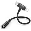 Rydkas 2-IN-1 USB C + Lighting a 3,5 mm Audio Adapter per iPhone Headphone, Aux per jack per cuffie, HiFi Aux a USB C e Lighting Adapter per iPhone 16 15 14 13 12 11, Galaxy S25/S24/S23/S22