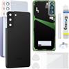 Enkeig Vetro Posteriore Sostituzione per Samsung Galaxy S21+ Plus G996 Back Cover copribatteria + Kit di Riparazione(Nero)