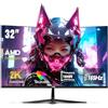 LXZ 32 Inch Computer Monitor 1800R, 2K QHD (2560 * 1440) 165Hz Frameless Display with FreeSync, Display Port DP, HDMI - Black