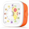 HOTUT Timer Visivo per Bambini, Timer Visivo Bambini da 60 Minuti, Desktop Strumento di Gestione del Tempo,Conto alla Visivo per Cucina, Sala da Pranzo, Riunioni (Ciambella Arancione)