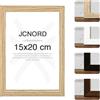 JCNORD Cornice Portafoto in Legno MDF Color Rovere 15x20 cm con Vetro Acrilico Infrangibile | Moderna per Pareti e Tavoli