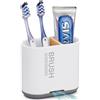 PARKMANI Portaspazzolino elettrico per bagno, portaspazzolino e dentifricio, contenitore rimovibile per spazzolino da denti con drenaggio per famiglia, bambini (bianco, medio)