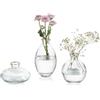 Glasseam Vaso Piccolo Per La Decorazione A Mano Vetri Fatti Da Tavolo Vasi Per Fiori, 3Pcs Oro Rim Vintage Bud Vases Aestetic Mini Vase Set Per Kawaii Camera Da Letto