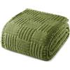 Whale Flotilla Coperta Pile, Coperta Morbida e Calda per Divano e Letto Singolo, Matrimoniale, con Motivo Jacquard Decorativo per Tutte le Stagioni, 220 x 240 cm, Verde Oliva