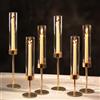 NUPTIO Verre Portacandele Bougeoir Cylindrique À Bougies Centrotavola | Lot de 6 Clair Portacandela Centro Tavola Natalizio Table de Mariage Décoration de Table de Salle À Manger pour Cheminée