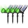 T-SUN (4 Pack) Luci Solari da Esterno, 4LED Luci Solari da Giardino con Angolo Regolabile, 2 Modalità Funzione, Impermeabile IP65 Luce di Paesaggio per Parete, Terrazzino, Cortile, Casa, Corraio ecc.
