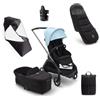 bugaboo Pram Dragonfly Complete Graphite/ Mid night Black /Blu skyline, Essential Bundle
