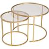 Hanah Home Elegant Coffee Table Set (2 pezzi), oro e bronzo, 60 x 60 x 43 cm, 100% vetro temperato & Metal Frame | Elegante e durevole per gli spazi moderni