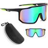 Qintora Occhiali Ciclismo Uomo e Donna, Occhiali Veloci Polarizzati, Occhiali da Sole Sportivi UV400 per MTB, Running, Bici e Attività Outdoor (Verde)