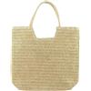 LIAOLI Borsa a tracolla da donna in paglia, grande, estiva, da spiaggia, borsa a mano in paglia intrecciata, Bianco sporco, 28IN