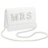 Weewooday Pochette da Mrs per Datazione Portamonete da Sposa con Diamanti Scintillanti Borsa da Sposa da Matrimonio in Pelle Regalo per Festa di Addio al Nubilato Cocktail di Laurea Impegno Sera