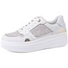 QUEEN HELENA Sneakers in Pelle Platform Scarpe da Ginnastica Casual Donna QH7007 (Bianco, Sistema Taglie Calzature EU, Adulto, Donna, Numero, Media, 40)