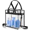 Fahibin Borsa Trasparente Grande in PVC con Tasche - Approvata per Stadio, Biblioteca, Aeroporto, Spiaggia