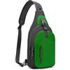 REETEE Zaino Monospalla Piccolo Sling Bag Più Scomparti Zaini spalla a tracolla, Borsello Tracolla per Viaggio, Ciclismo, Lavoro, Sport, Bicicletta (erba verde)