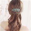 Yheakne Fermaglio luccicante per capelli da sposa con strass e cristalli, accessorio per donne e ragazze (verde chiaro)