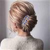 Yheakne Fermaglio per capelli da sposa con strass e cristalli blu, per capelli da sposa, accessorio per donne e ragazze (blu 2)