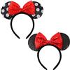 DRESHOW 2 Pezzi Cerchietto con Orecchie da Topo Fasce Orecchie da Topo Cerchietti Carnevale per Ragazze e Donna per Capelli Belle Orecchie da Topo Copricapo Decorazioni