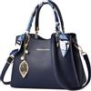 DIRRONA Moda Borsa A Mano Donna Elegante Borsa A Tracolla Festa Lavoro Viaggio Shopping Nastro Borse Tote Casuale Pu Pelle Medio Messenger Borsa Borse A Spalla Con Foglia Pendente Blu