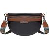Hjkiopc Borsa a tracolla in pelle Piccola Donna Borse a mano Donna Marsupio Donna elegante Borsa Crossbody Bag Borsa a Spalla con Tracolla Ampia Regolabile e Rimovibile Per Scelta regalo perfetta(A-nero)