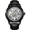 TYBERLEY Pagani Design Classico Fashion Uomo Scheletro Automatico Meccanico Orologio in pelle Cinturino in acciaio inox a carica automatica impermeabile Business Analogico sportivo Orologio da polso