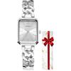 CIVO Orologio Donna Acciaio Inossidabile Analogico Orologio da Polso Rettangolare Impermeabile, Elegante Regalo per Donna