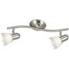 Eglo Plafoniera Dakar 1, Lampada da soffitto a 2 luci, Spot da soffitto in acciaio, Colore: Nichel opaco, Vetro: Vetro satinato con effetto spazzolato, bianco, Portalampada: E14