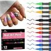EBANKU Penne per nail art 3D Point Graffiti, penna punteggiata per disegnare pittura, pennello fai da te, per nail art, bellezza, decorazione manicure, strumenti per Halloween, Natale (12 colori)