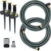 Melnor 65191AMZ Adjustable Spike Set Sprinkler Bundle, verde, giallo