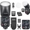 GODOX V100O V100-O - Flash da 100 W con testa rotonda per Olympus, wireless da 2,4 G, Speedlite esterno e otturatore globale, sincronizzazione flash 1/80000, batteria al litio integrata