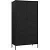 vidaXL Armadio Nero 90x50x180 cm in Acciaio