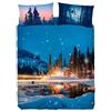 Bassetti - Completo Letto Cotone Set Lenzuola Singolo Una Piazza Imagine Stampa Digitale Mountain Lodge, Lenzuolo con Balza Copriletto e Sotto con Angoli e Federa