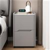 Rorquscade Comodini Piccoli 25cm 30cm 35cm Larghezza Comodino Salvaspazio Tavolino Con Cassetti Pannello Roccioso Minimalista Moderno Durevole Facile Da Pulire Per Camera Da Letto Soggiorno Salotto(Gray,25x40x48