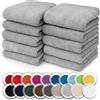NatureMark Confezione da 10 salviette in spugna, in 100% cotone, da 30 x 30 cm, asciugamani per il viso, Grigio argento