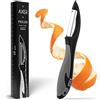 Axer Pelapatate Professionale Nero & Grigio a Forma I - Sbuccia Patate, Pelaverdure, Pelacarote, Sbuccia Mela - Sbucciatori con Lama Dentellata - Lavabile in Lavastoviglie - Potato Peeler